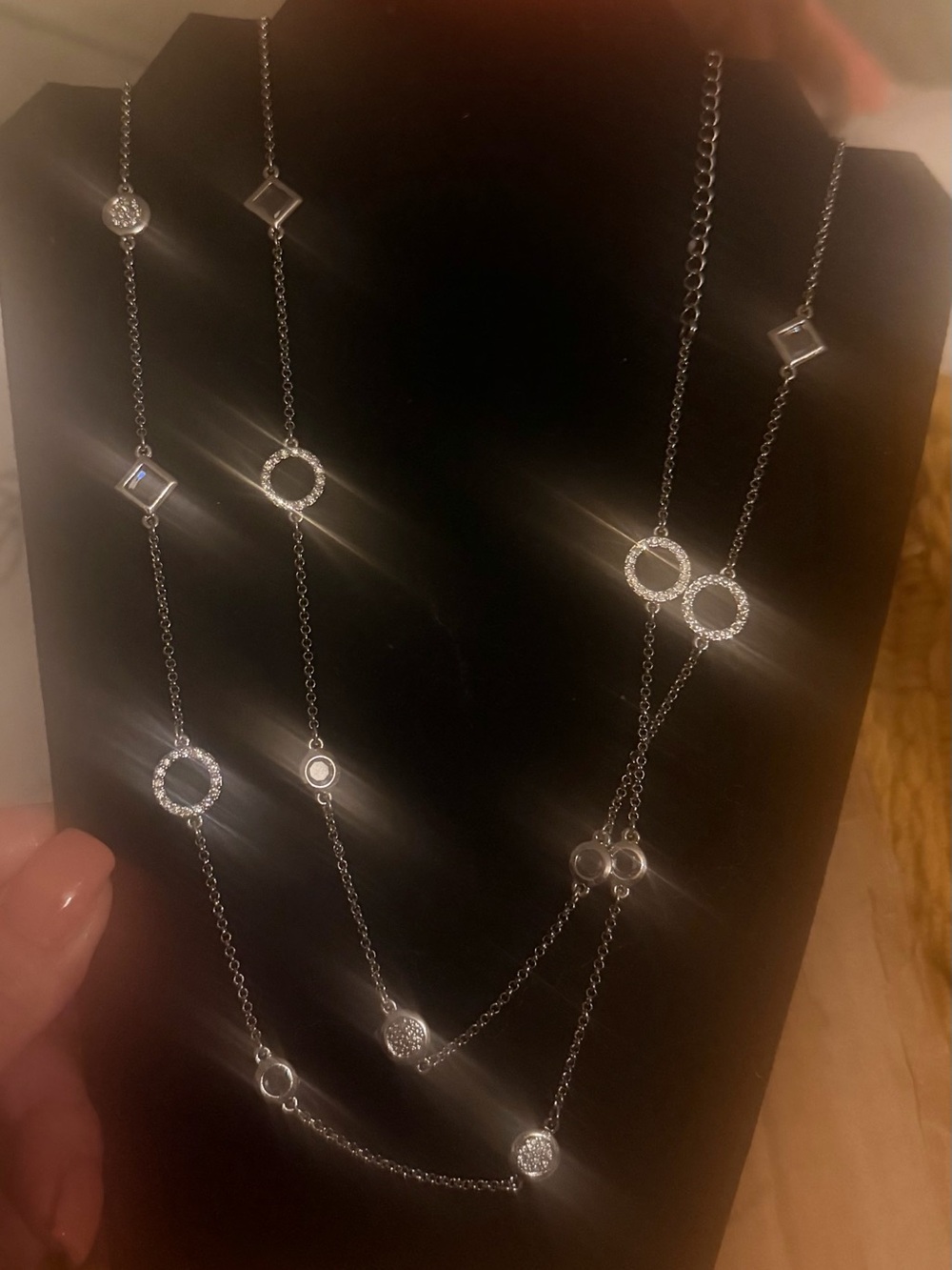 Lia Sophia Silver Multi-Shape Station Necklace